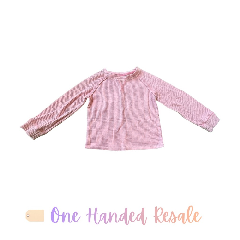 🥰 Cat & Jack Light Pink Waffle Thermal Kids Long-Sleeve Tee Girls XS (4/5)